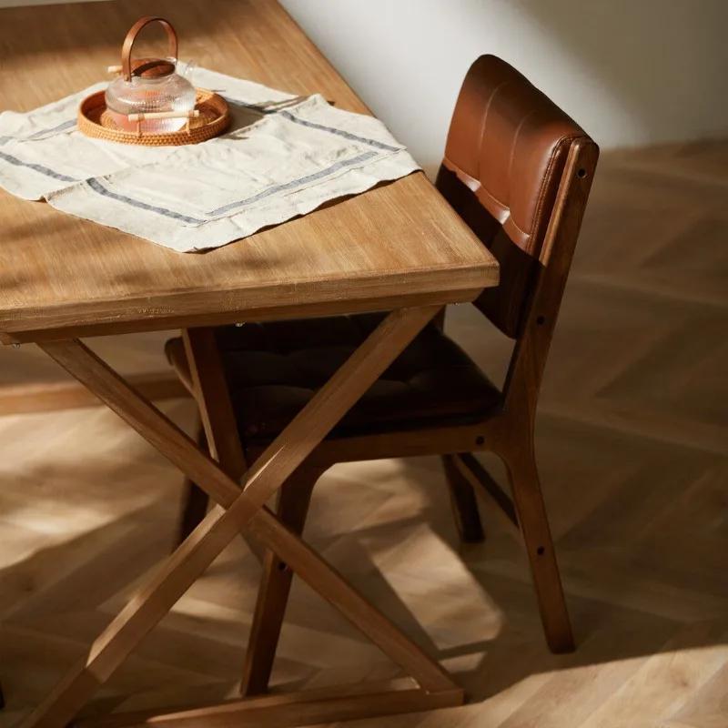 Solid wood modern Nordic style minimalist dining chair, home backrest leisure chair