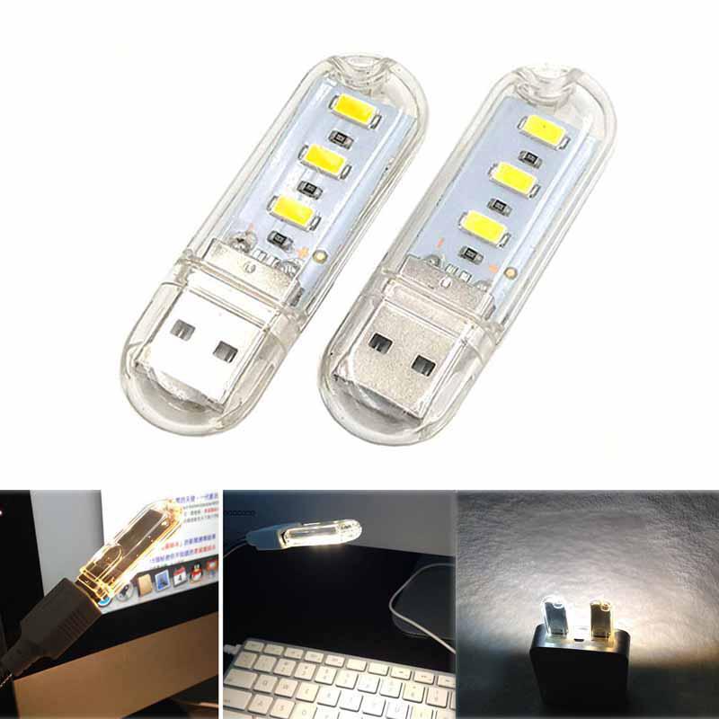 Portable Mini Led Night Light Camping Equipment Usb Power 3 Led Light Chips Lamp