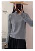 Le Kasha Women's Mock Neck Long Sleeve Wool Sweater - Bark Flower Texture