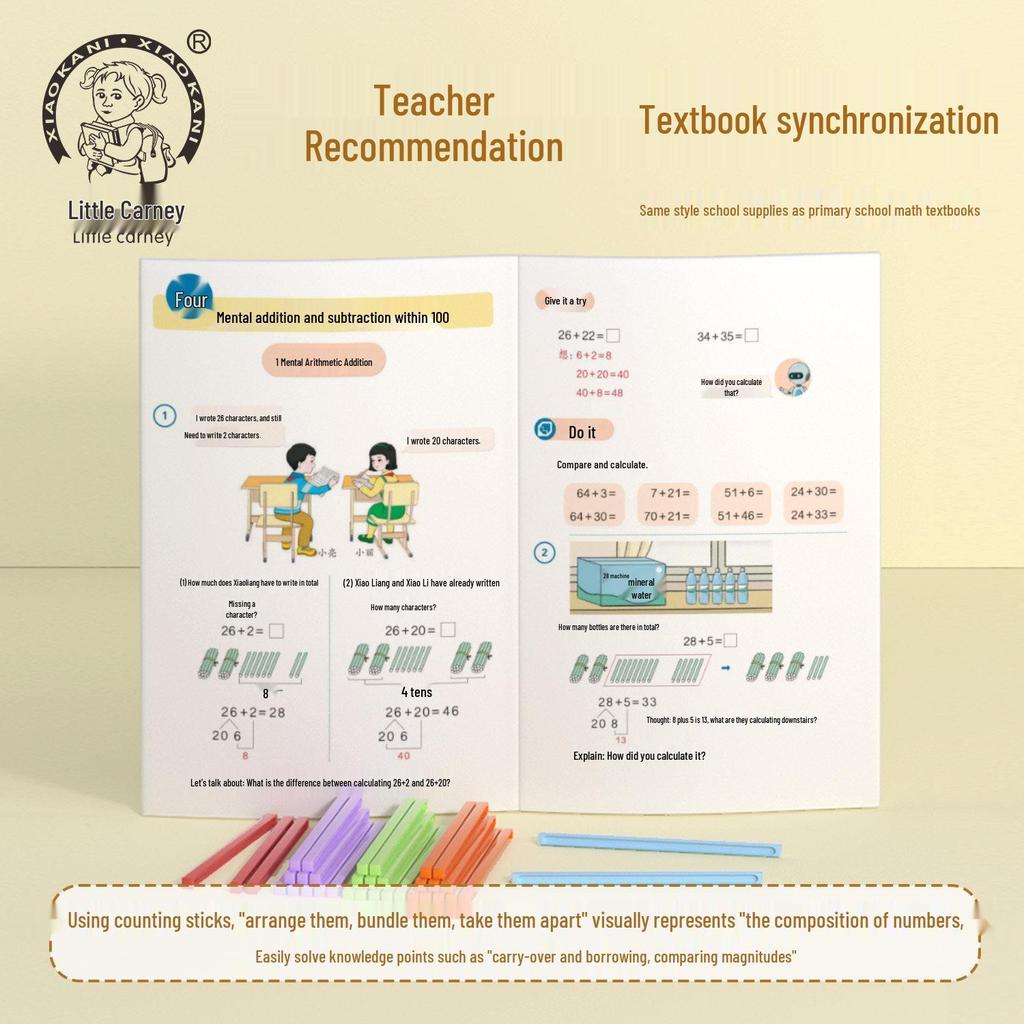 Counting Rods Math Tools for 1st & 2nd Graders: Arithmetic Learning Sticks for Primary Students.