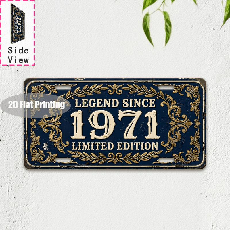Vintage City Year Text Print Metal License Plate Sign Retro 2D Flat Printed Tin Plaque Wall Art Decor for Home Bar