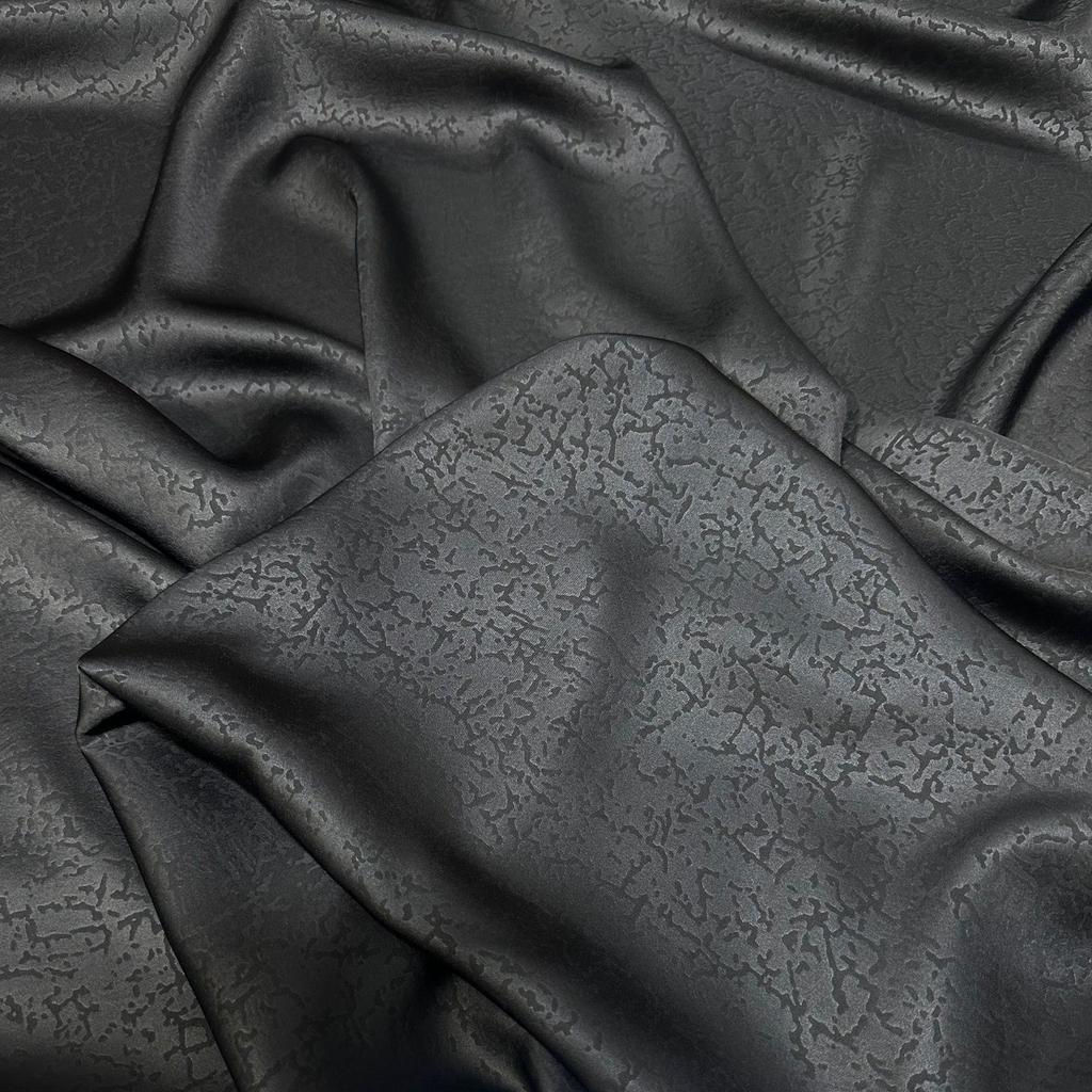 Dark Patterned Jacquard Smooth Satin Fabric Suitable for Wedding Dresses Formal Gowns and Designer Clothing Fabrics