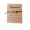 Festive Gifts Constellation Crystal Beaded Bracelet Set With Gold Zodiac Charms Minimalist Fashion Jewelry Suitable For Daily Wear And Gifting