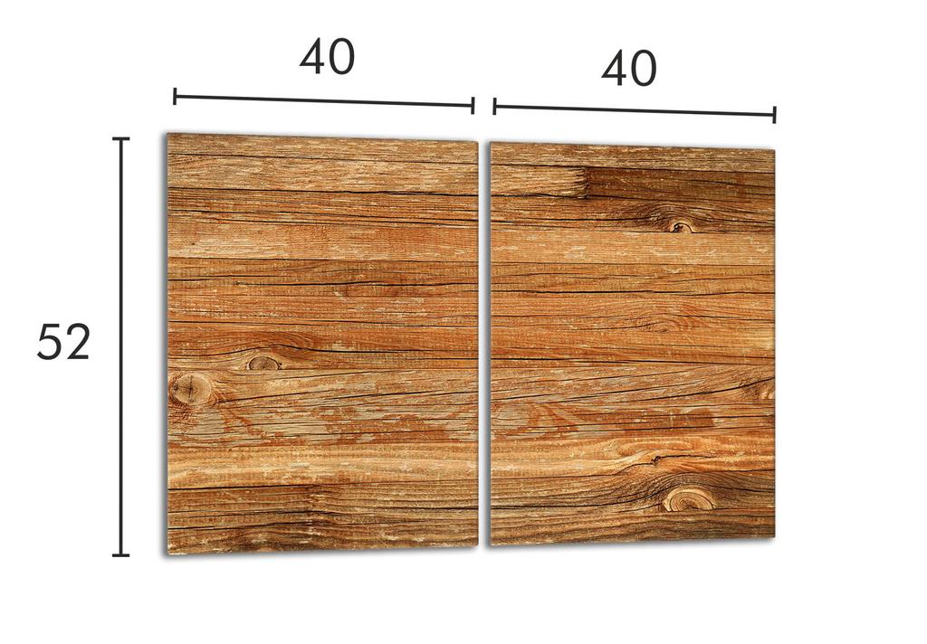 Plaque de protection en verre pour cuisinière 2x40x52 Bois