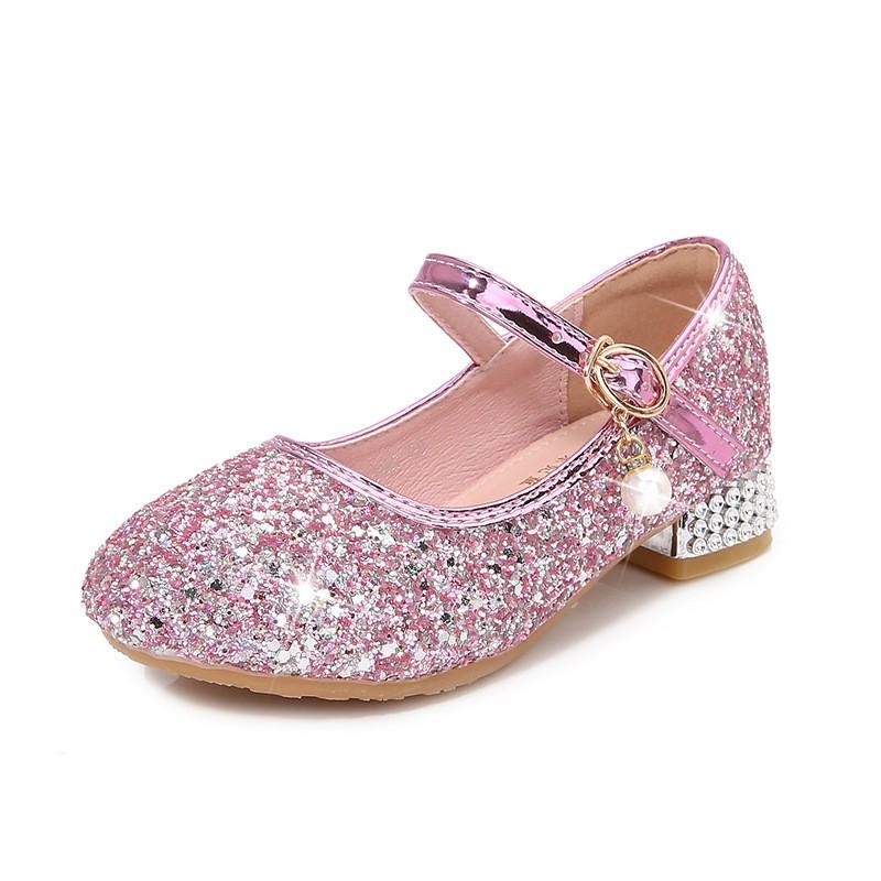 Mädchen Prinzessin Pailletten Schuhe Klavierauftritt Kleinkind Mode Absätze Rutschfest Alle