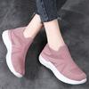 Breathable Mesh Women's Running Shoes Knitted Casual Sneakers Soft Walking Shoes Slip-on Flats Socks Shoes