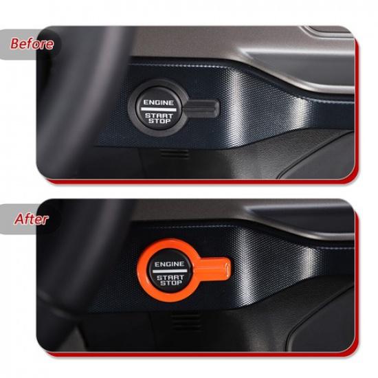 Orange Car Engine Start Stop Push Button Cover Decor Trim for + Ford Bronco