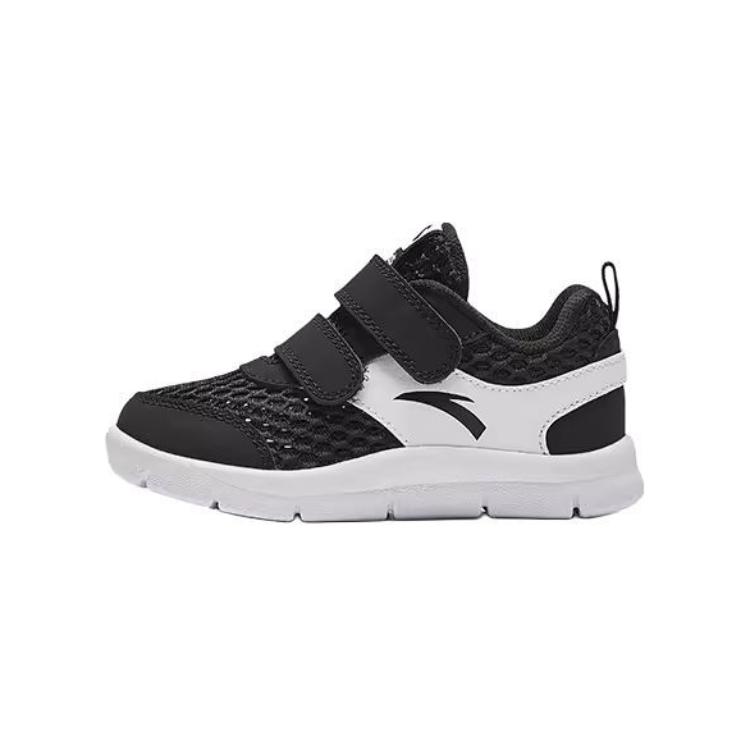 Anta Comfortable Low-Top Walking Shoes Baby Shoes Black White A12430070-2