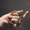 Exquisite Artistic Sandalwood & Imitation Turquoise Bracelet Wristband