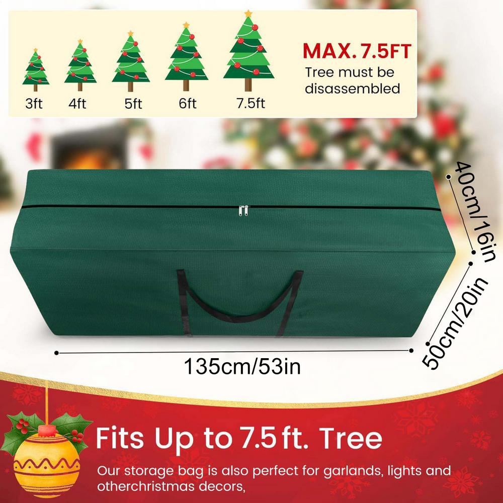 

Christmas Tree Bag Tote Holder 7.5 Inch Extra Large Storage Container For Trees For Moving Packing Camping Outdoor College зелений