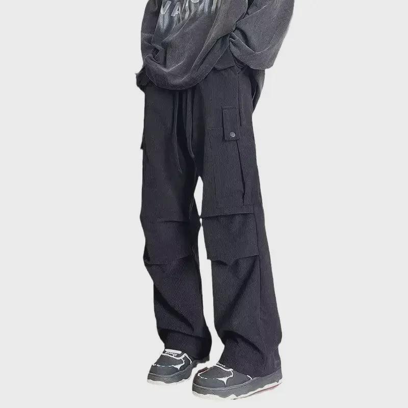 Herren Cord Latzhose: Neue lässige Hosen mit weitem Bein und lockerer Passform für Frühling und Herbst
