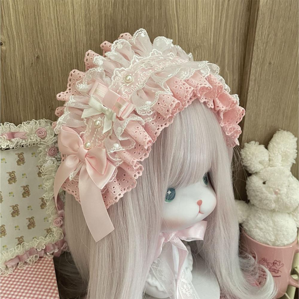 Y2k Cosplay Headdress Rivet Lolita Hair Clip Sweet Lolita Wings Lace Headband Daily