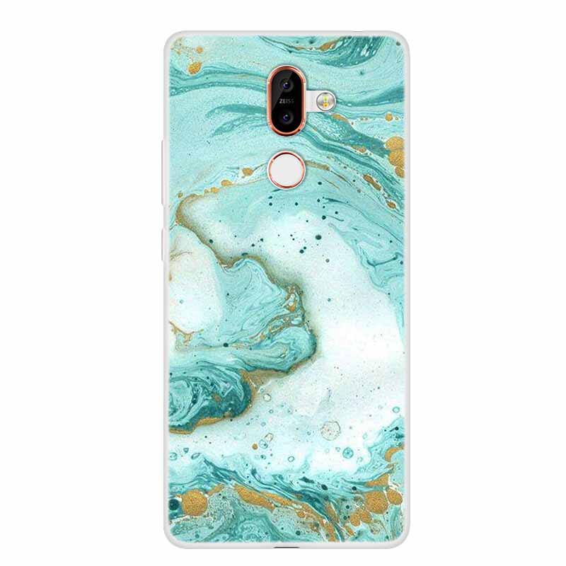För Nokia 7 Plus Fodral Marmor Mjuk Silikon Baksida Telefonfodral Modefodral Coque Nokia7 Plus Stötsäkert Fundas