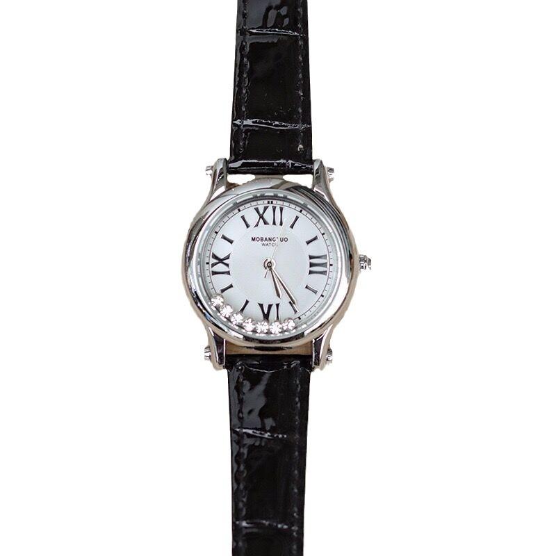 Yang Mitong Happy Diamond Mobile Seven Diamond Watch Ladies Light Luxury Niche Waterproof High Value Leather Women'S Watch