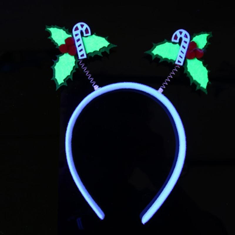 Fluorescent Hairband For Nighttime Event Soft Elastic Noctilucence Hairhoop for Christmas Party Gathering
