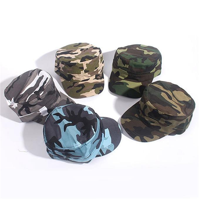 Outdoor Couple Camouflage Flat-Top Duck Tongue Cap Outdoor Sports Students Training Military Cap