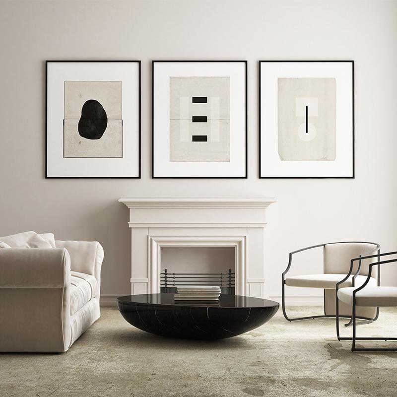 Abstract Zen Poster Black White Art Prints Canvas Painting Square Round Minimalist Japandi Wall Art Picture for Room Home Decor