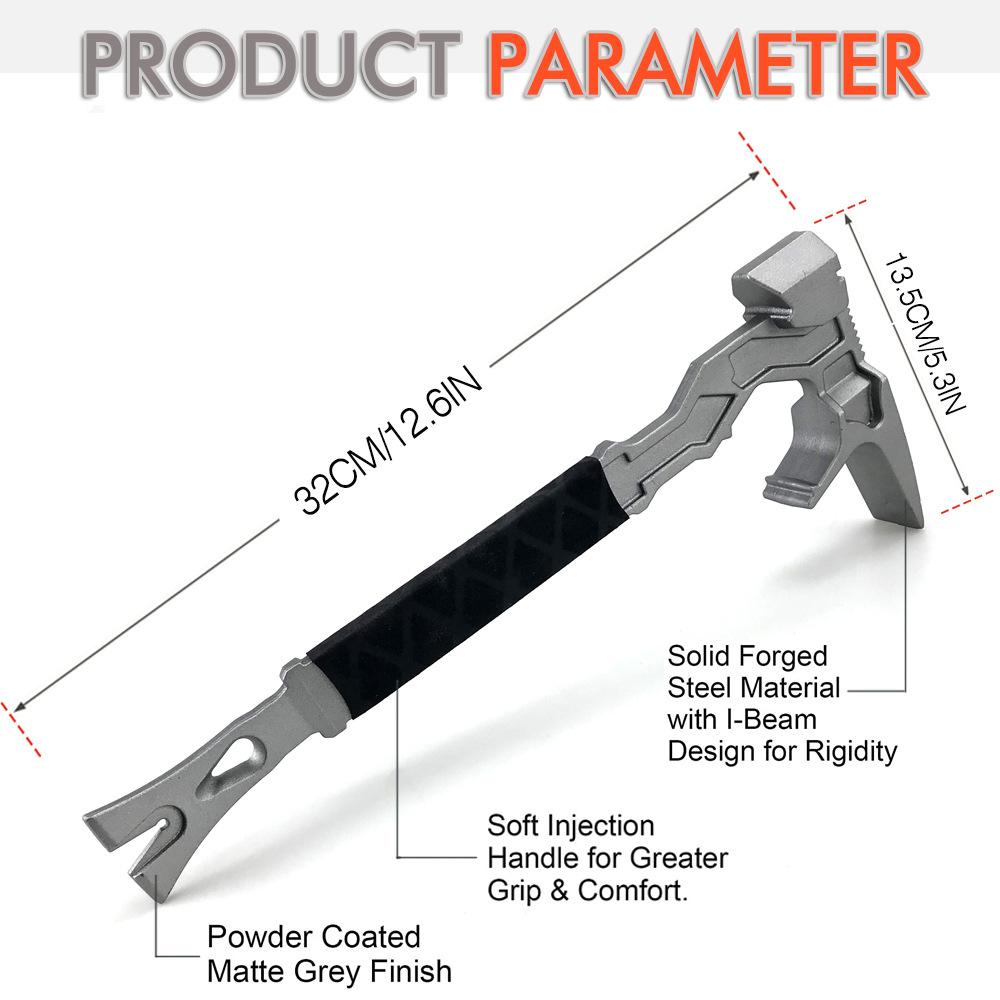 Multifunctional Demolition Tool Hammer Nail Puller Pry Bar for Home & Outdoor