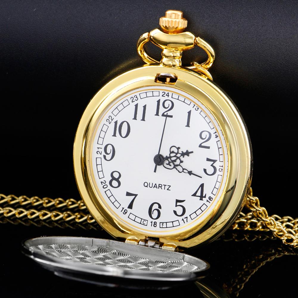 Train Quartz Pocket Watch Vintage Bronze Necklace With Chain Pocket Fob Watches Steampunk Pendant CF1482