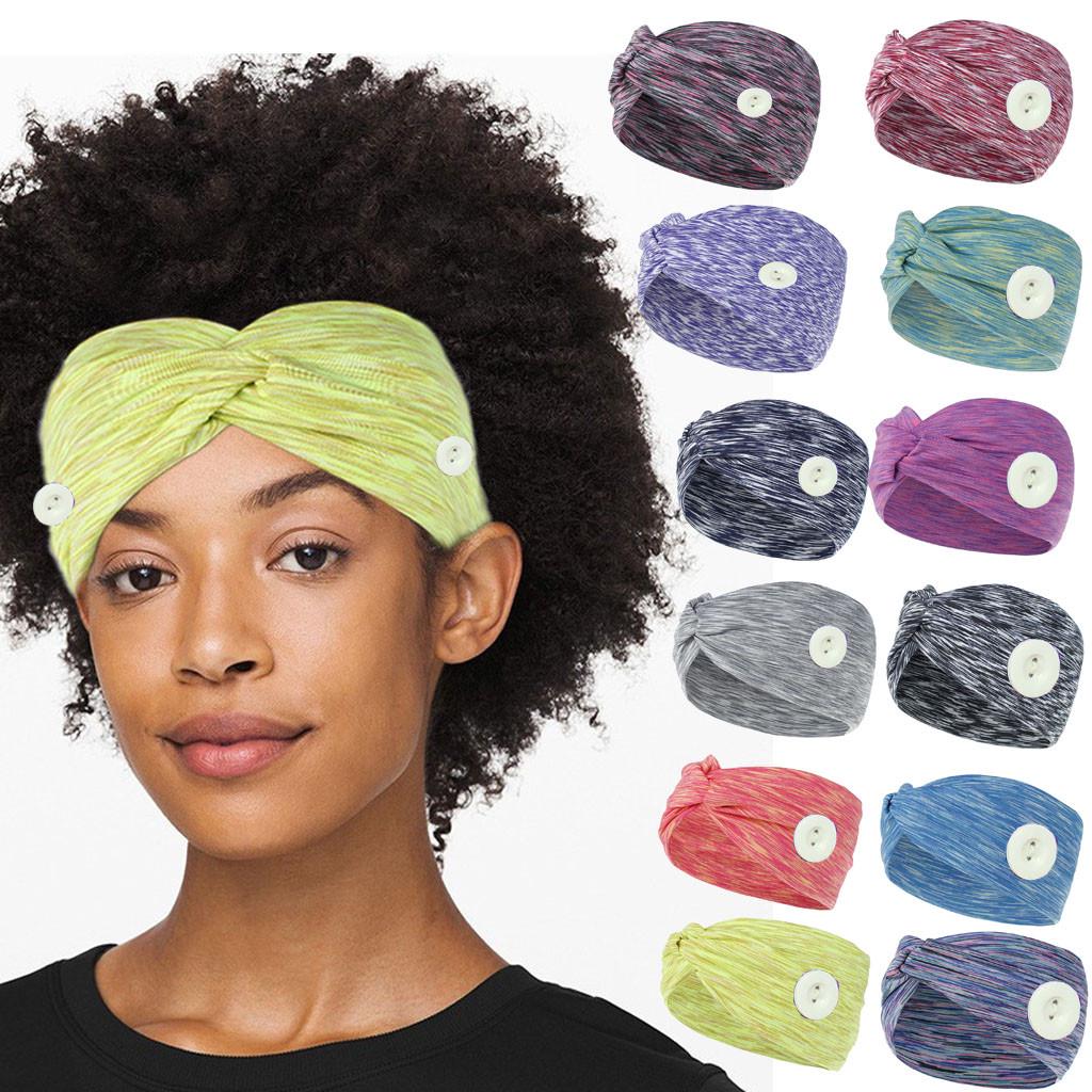 Buy Headband With Buttons For Face Mask Hair Accessories Band Fabric