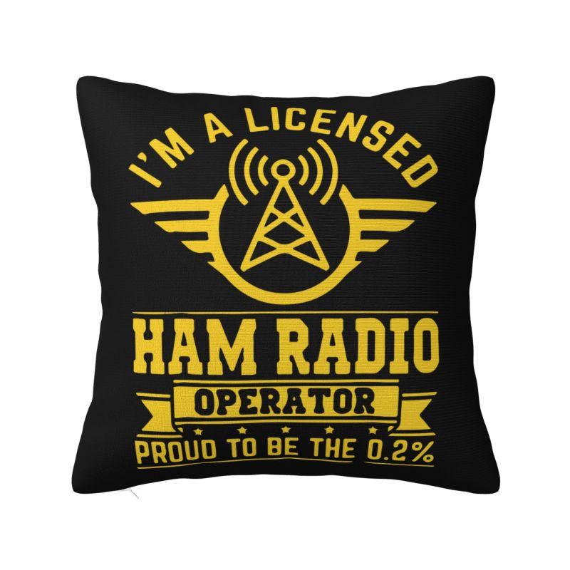 Licensed Ham Radio Operator Communications Cushion Cover cm Soft Throw Pillow Case Decoration Bedding Sofa Pillowcase