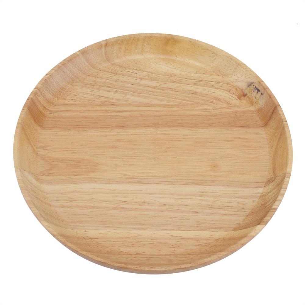Wood Serving Tray Round Shape Serving Plate Decorative Food Tray Home Use