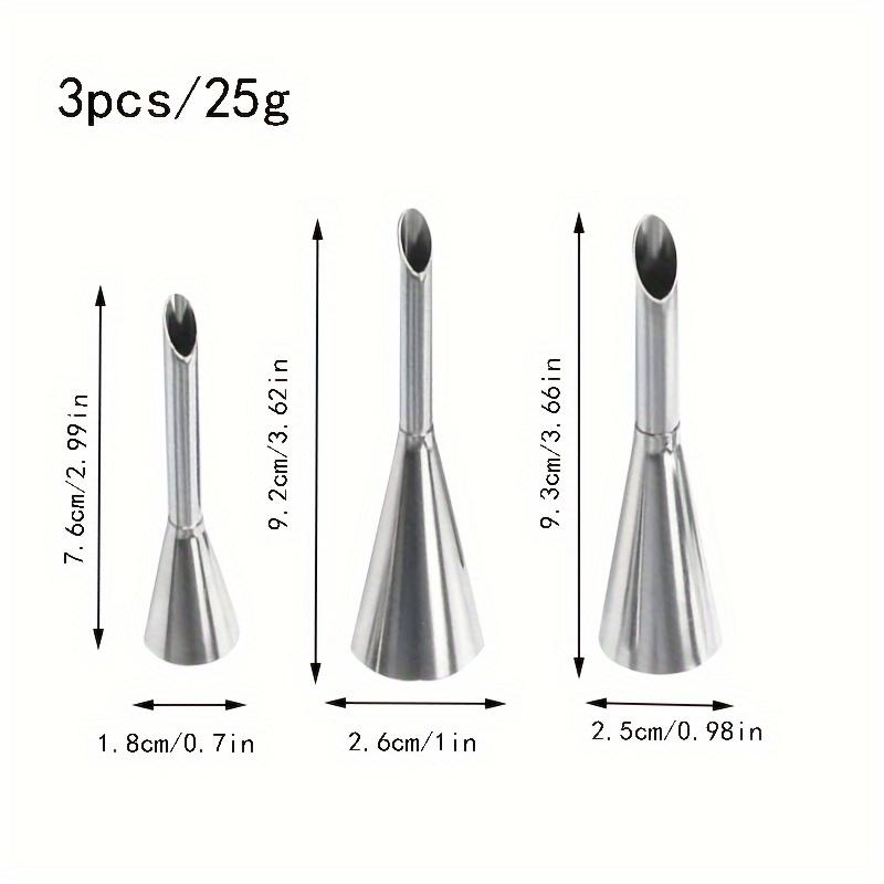 1 Pc 3 Pcs 4 Pcs 304 Stainless Steel Cream Puff Nozzles Pastry Tips for Cake Cupcake Decorating Piping Baking Tool Large Medium Small