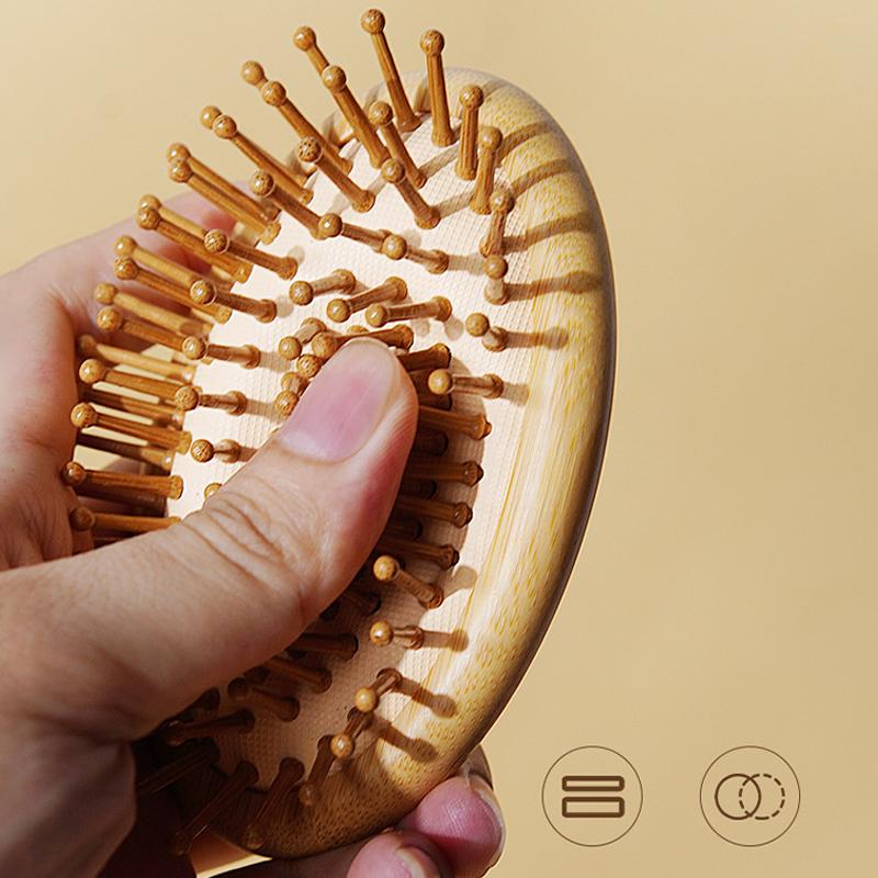 High Quality Hair Comb Bamboo Massage Comb Wooden Brush Solid Wood Bamboo Cushion Anti-Static Hair Brush Combs Travel