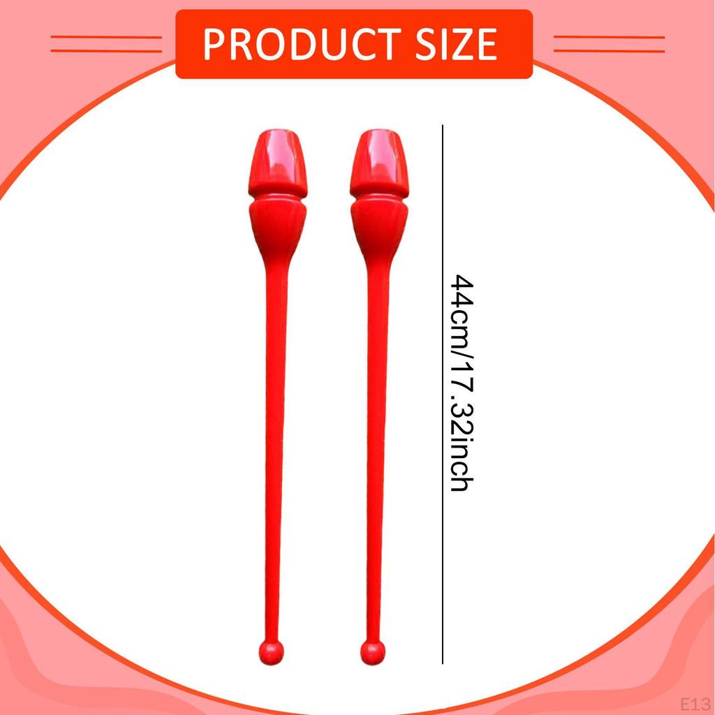 2 Pieces Rhytmic Gymnastics 44cm Easy to Control Training Equipment Exercise Pole for