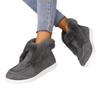 Women's Plus Size New Autumn Winter Short Ankle Snow Boots with Furry Cuffs Fleece-Lined Thickened Warm Cotton Boots