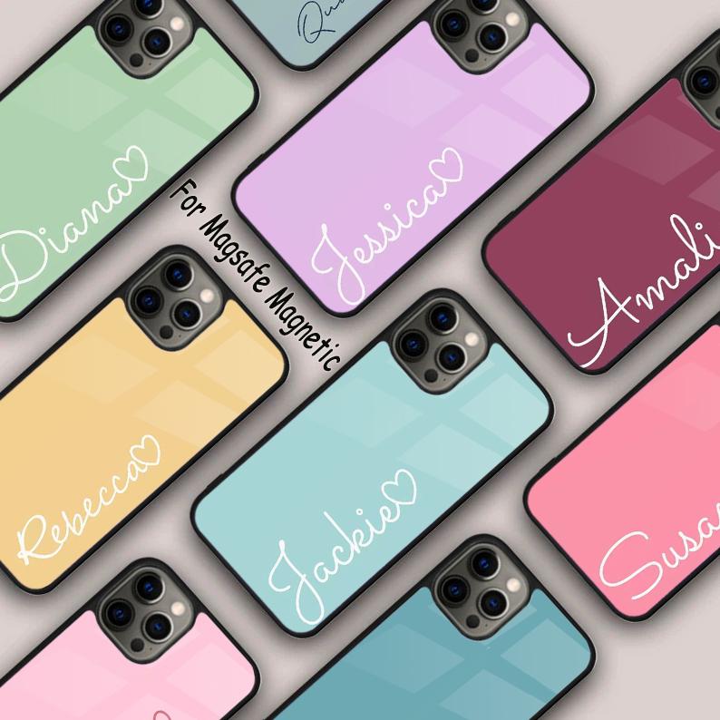 Personalised Silicone Custom Name Magnetic Phone Case For APPLE iPhone 17 Air 16 14 13 12 Pro Max 15 Plus Wireless MagSafe Cover