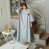 2025 Women's Korean Style Loose Plus Size Short-Sleeve Long Nightgown