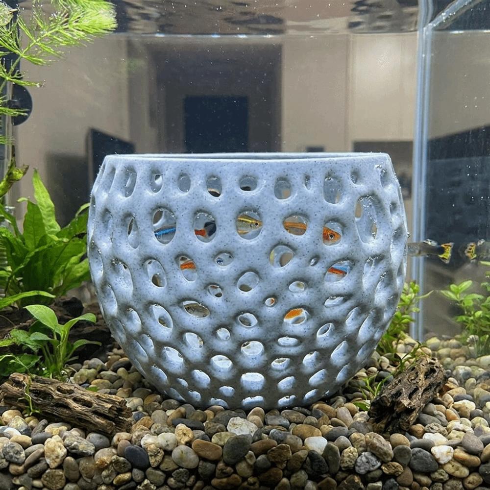 Porous Structure Fish Hiding Cave 3D Printed Shrimp Shelter Fish Tank Landscape