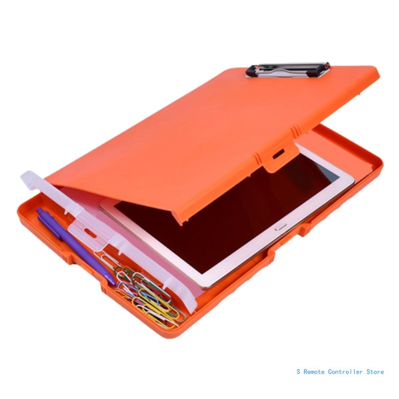 Portable File Case with Clipboard and Pen Box Document File Organizer Folder for Office Hospital Factory Warehouse