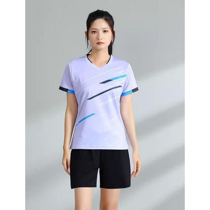Men Women Badminton Shirts Short Sleeve Breathable Team Training Competition Tops