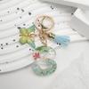 Butterfly Alphabet Key Chain Plant Backpack Decoration Resin Jewelry Pendant  Key Decoration