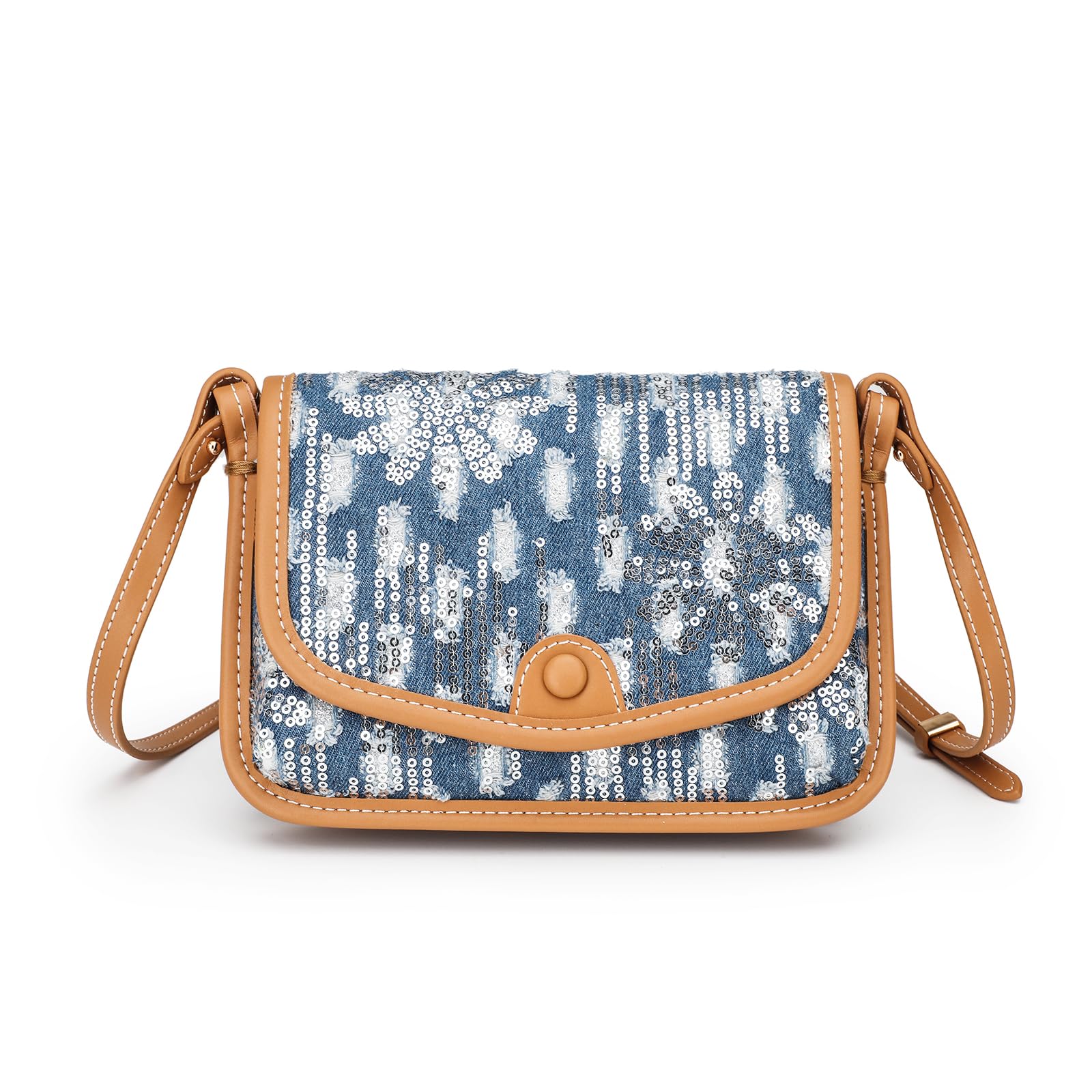 

[ANFUMAN] Small Purse Crossbody Bags for Women Handbag Denim Cross Body Handbagss Shoulder Bags Trendy Design for Woman Blink