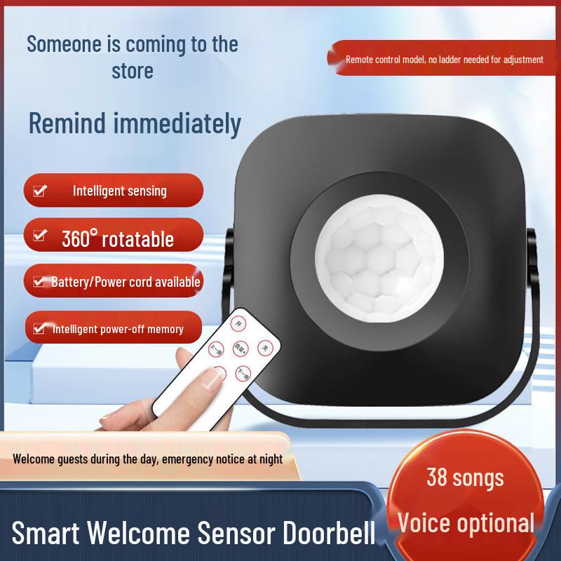 Sensor Entry Store: Rechargeable Commercial Voice Welcome Doorbell with Ding Dong Alert