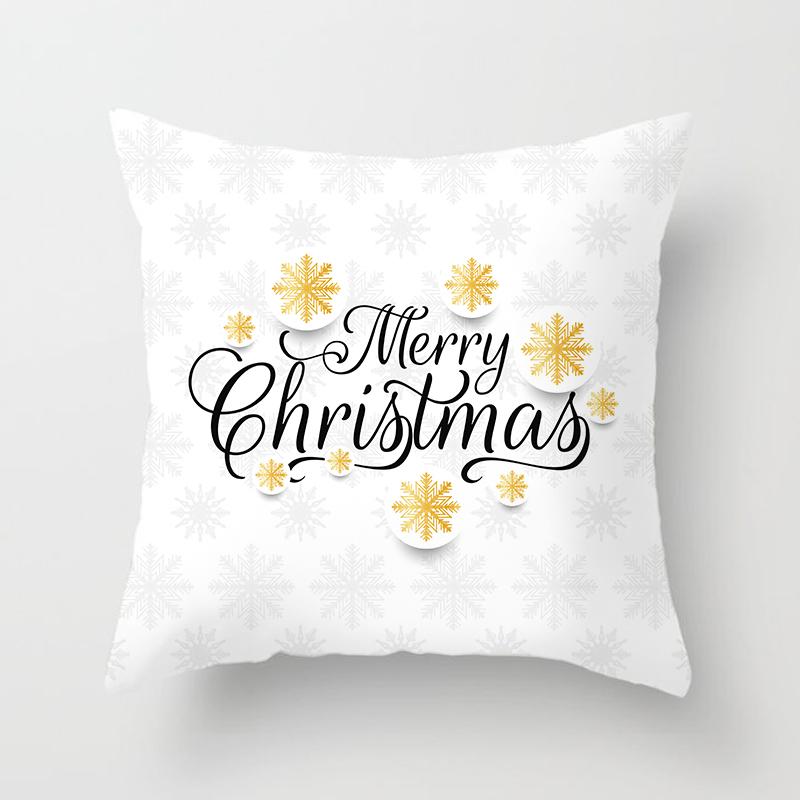 Merry Christmas Printed Pillowcase Christmas Style Cushion Cover Home Sofa Decor Throw Pillowcase