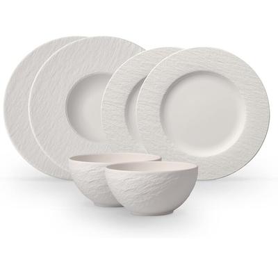 Dinnerware Set Villeroy & Boch Manufacture Rock Blanc Starter, 6 Pieces (1042408950)
