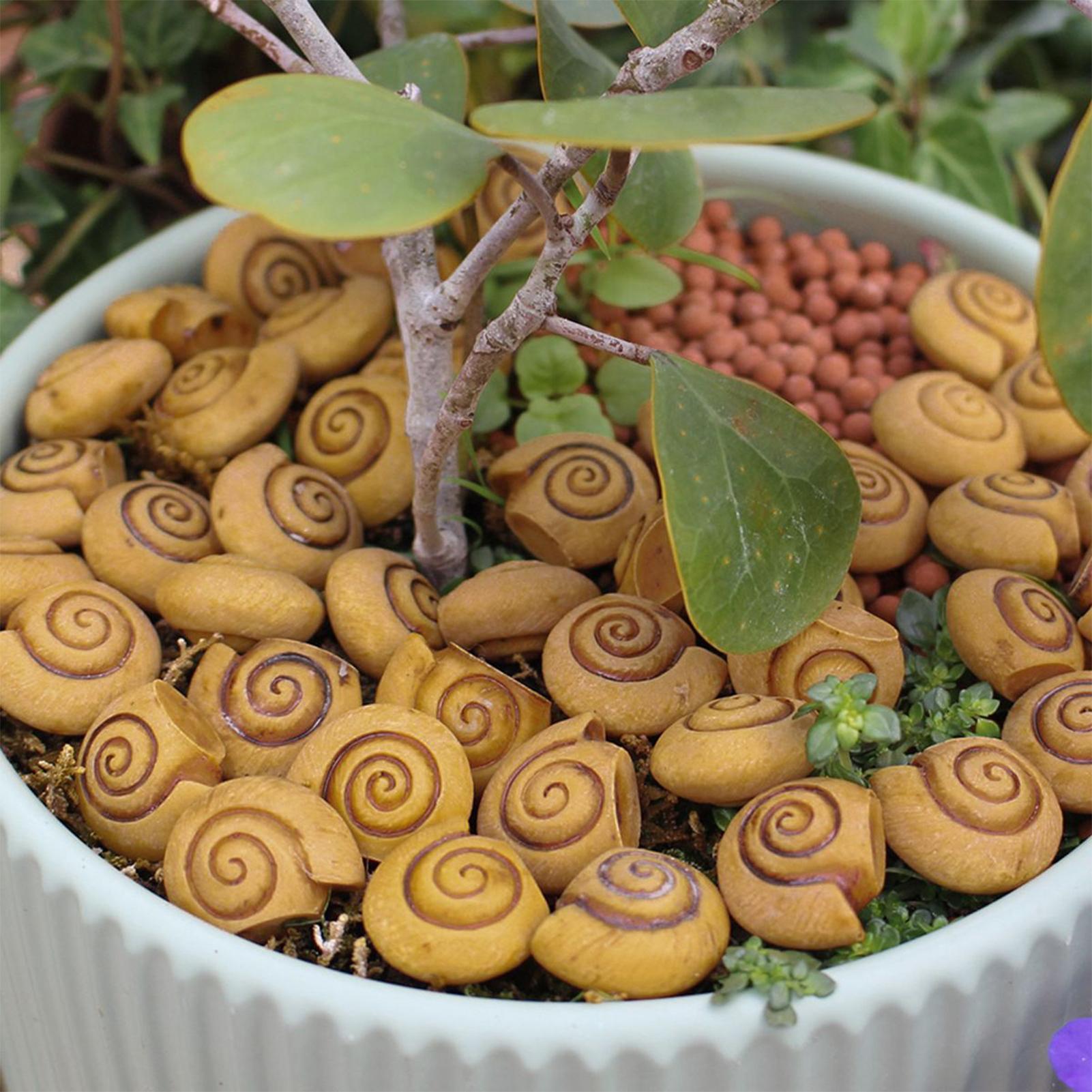 Resin Snail Shell Statue 20 Pieces Small Snail Shell Decor Collectible Toy for Desk Pathway Driveway garden Farm Offices Patio China Mainland