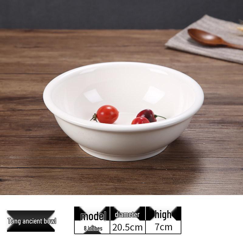 Creative Large Ceramic Soup Bowl - Thickened, Round, Restaurant & Household Tableware