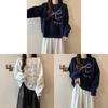 Womens Bow Embroidery Cotton Sweatshirt With 3d Design For Casual Wear
