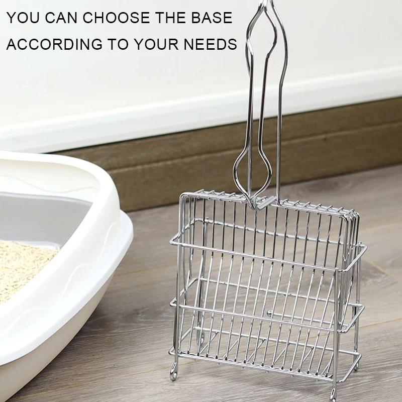Cat Litter Shovel Wood Handle Metal Scooper with Hook Portable Stainless Steel Sifting Kitten Toilet Cleaning Tool Pet Products