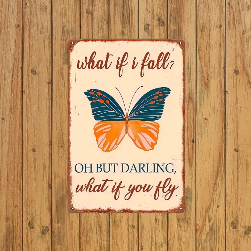 Metal Wall Art 8x12 Inch Square - "Oh Darling" Iron Decor, Conversation Starter for Bar Cafe Restaurant, 2D Room Decoration Sign
