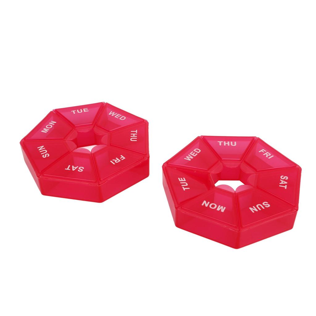 2Pcs 2 Times A Day Weekly Medicine Organizer Box 7 Day Medicine Organizer Small Container Holder