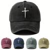 Retro Gewaschenes Kreuz Baseballkappe Verstellbar Outdoor Modehut