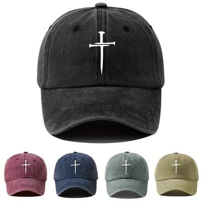 Retro Washed Cross Baseball Cap Adjustable Outdoor Fashion Hat