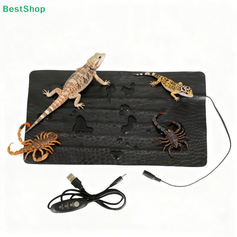 Reptile Heating Pad with Timer - Adjustable Temperature PU Leather Mat for Lizards & Scorpions