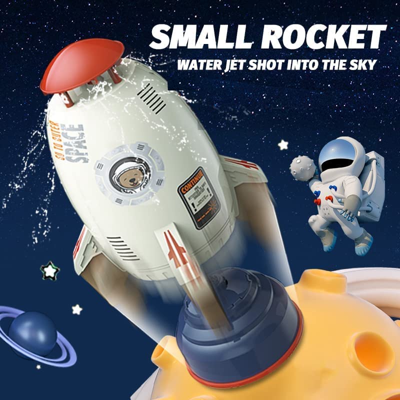 Rocket Toy, Space Rocket Sprinkler, 360-Degree Rotating Water Sprayer, Rocket Sprinkler Toy, Outdoor Water Play Toy, Fountain Rocket, Parent-Child